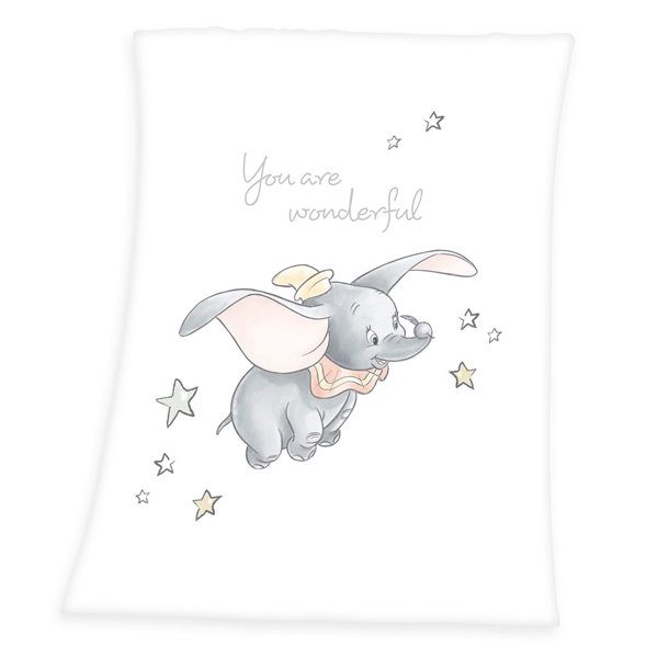 disney dumbo white fleece blanket