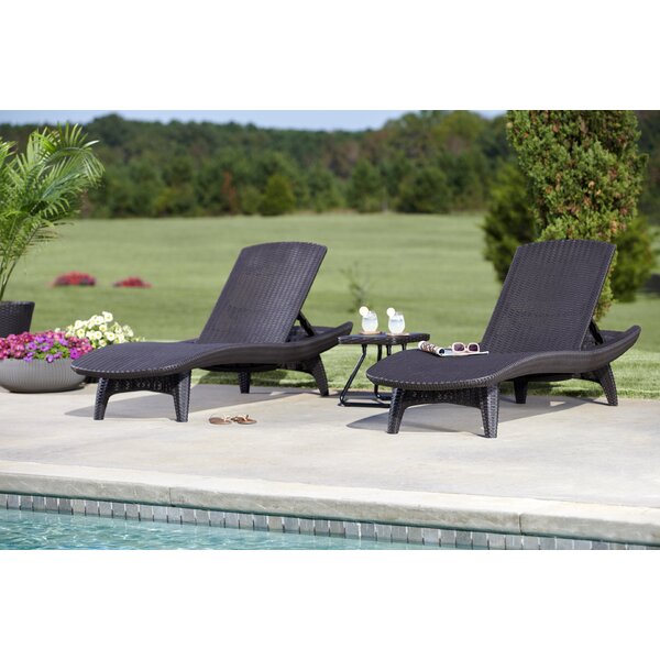 White Keter Pacific 2-Pack All-weather Adjustable Outdoor Patio Chaise Lounge Furniture 