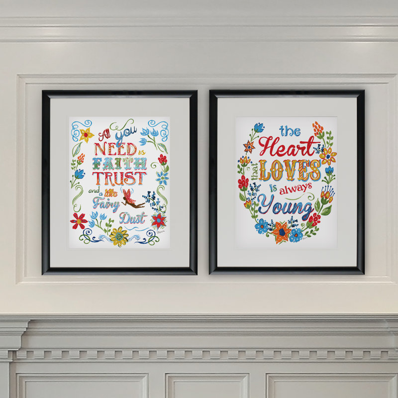 August Grove Fairy Dust 2 Piece Framed Textual Art Print Set