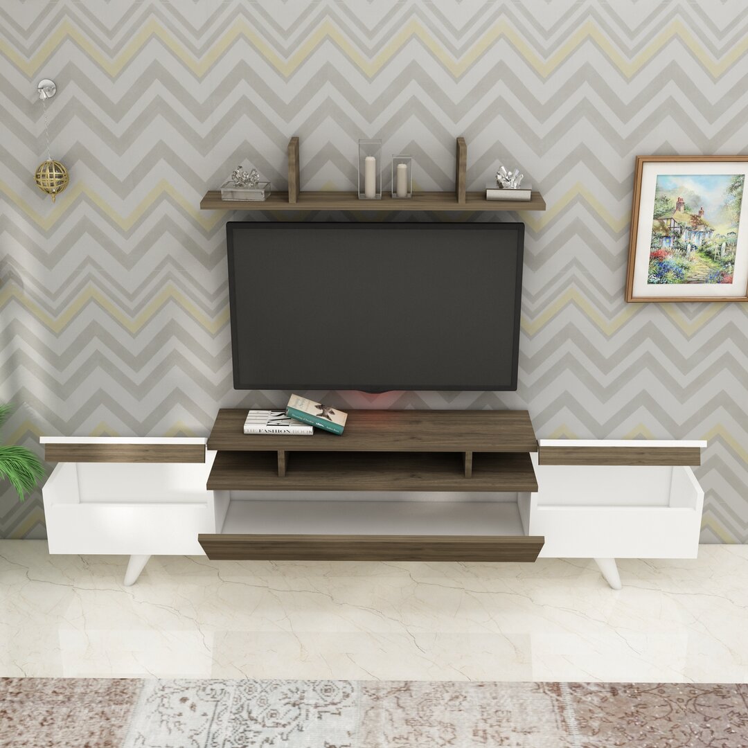 Ashley TV Stand And Entertainment Center - White & Walnut 