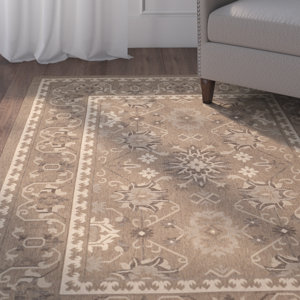 Bacall Brown / Creme Indoor / Outdoor Area Rug