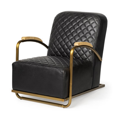 Aicha 26" Wide Top Genuine Leather Club Chair