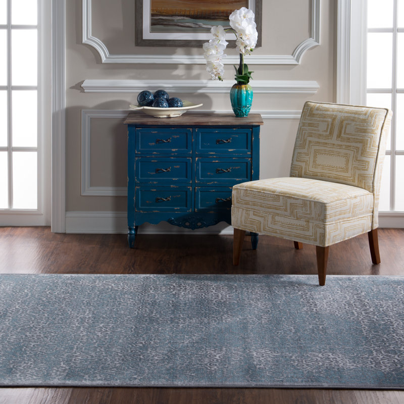Charlton Home Claiborne Light Blue Gray Area Rug Wayfair