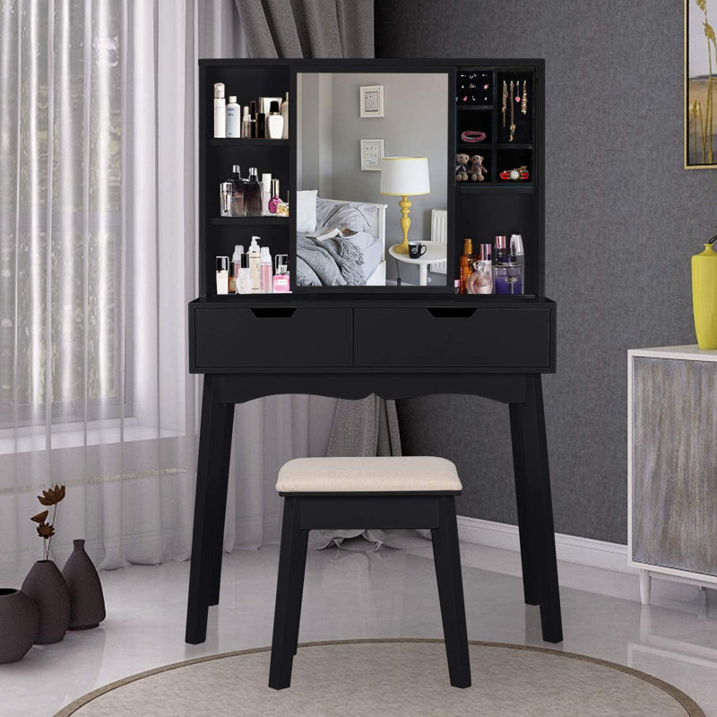 Find bedroom vanities at wayfair. kronos vanity set with stool and mirror