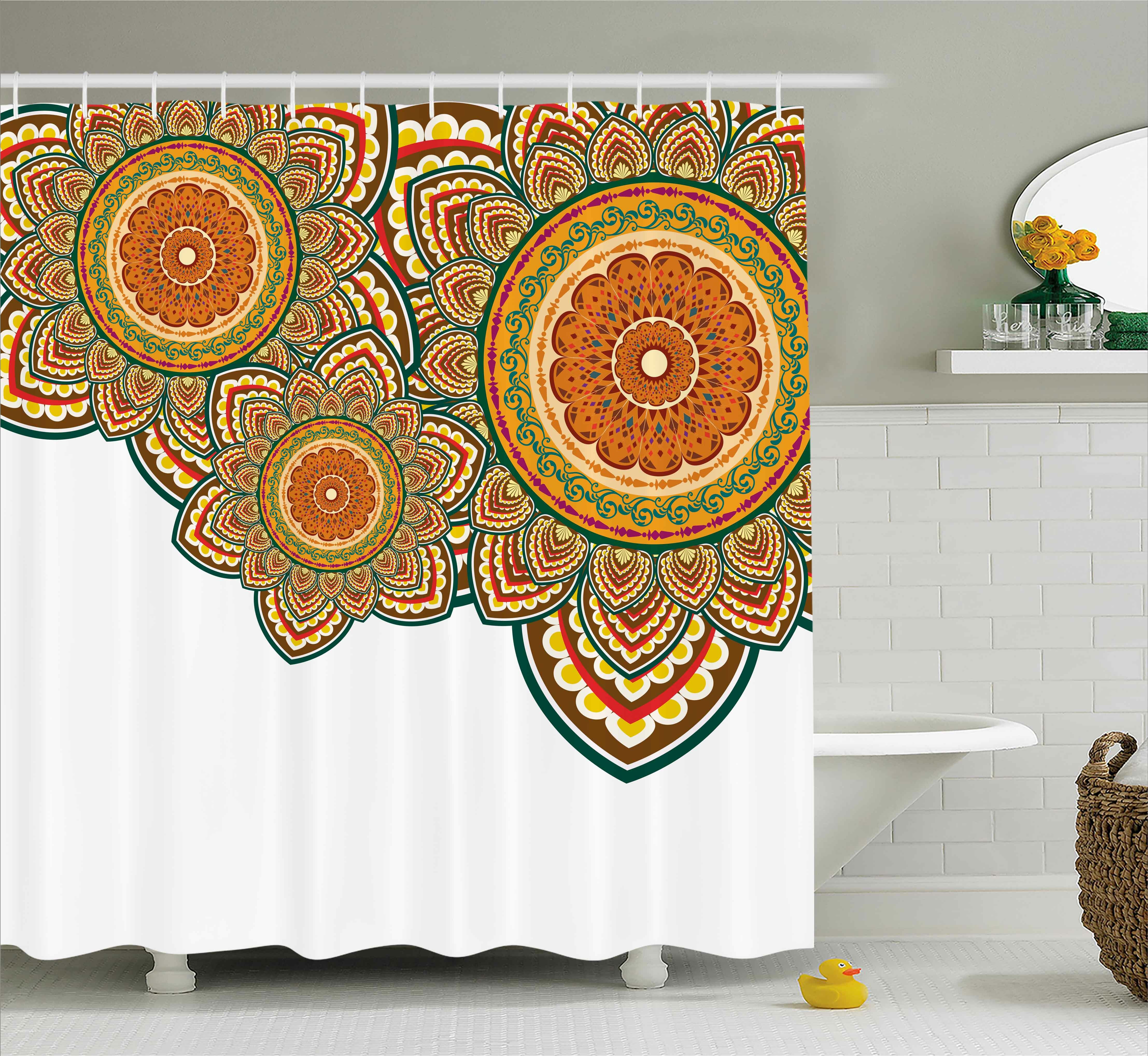 World Menagerie Asaph Indian Paisley Eastern Oriental Design With Floral Swirls And Circles Artwork Image Single Shower Curtain Wayfair