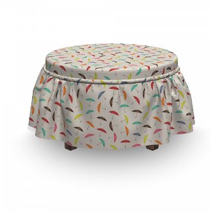 Rainbow Parasols Ottoman Slipcover (Set Of 2) By East Urban Home