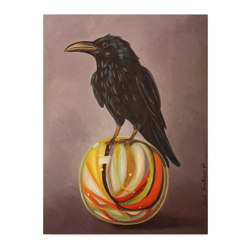 Winston Porter Crow On A Marble Acrylic Painting Print On