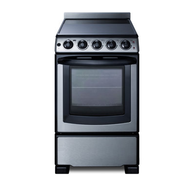 Apartment Friendly Slide-In Look Smooth-Top 20" 2.3 cu ft. Freestanding Electric Range Summit Appliance Finish: Stainless Steel