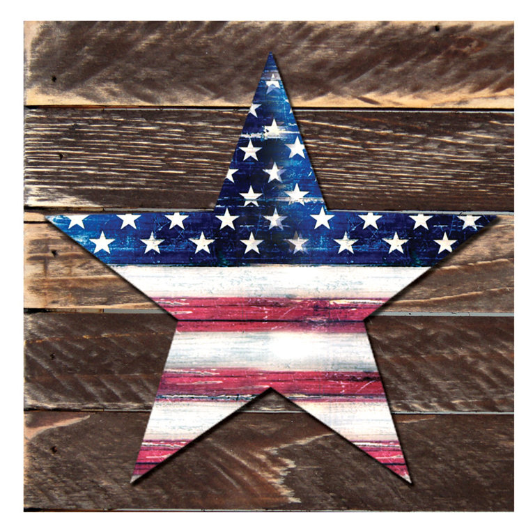 Designocracy Star Rustic Patriotic Wooden Wall Decor Wayfair