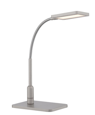 Chrome Finish 6W LED Cool White Integrated Desk Clamp Lamp Flexible Neck Grey
