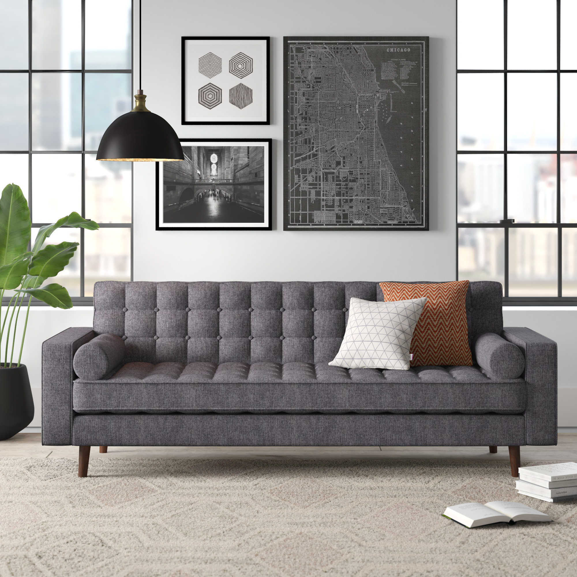 Allmodern Efigenia 85 Wide Square Arm Sofa Reviews Wayfair