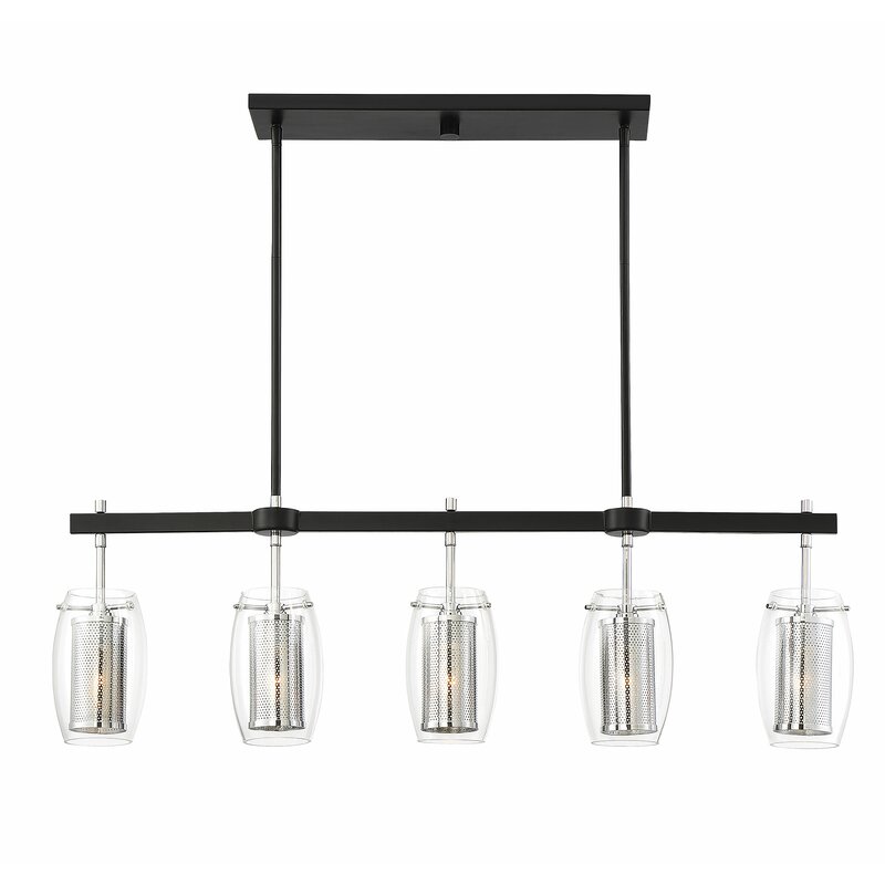 Black Ceiling Pendant Fluorescent Over Kitchen Island depp 5 light kitchen island pendant