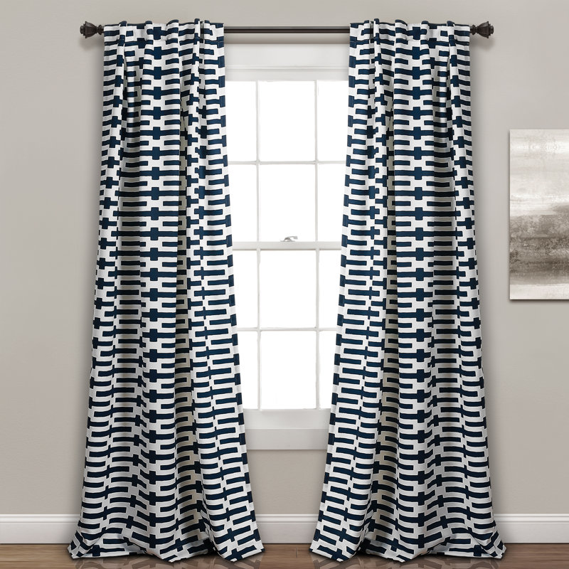 Corrigan Studio Mekhi Geometric Room Darkening Curtain Panels