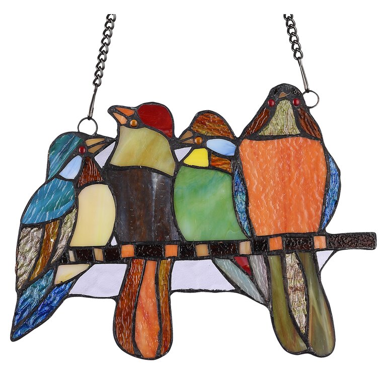 August Grove® Perched Birds Window Panel | Wayfair