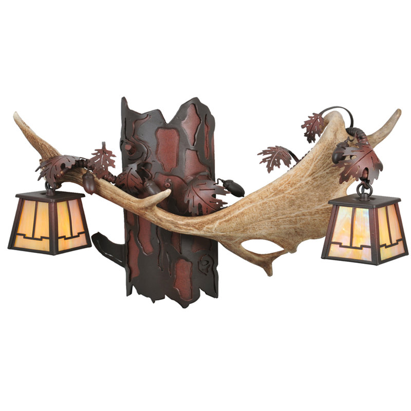 Meyda Tiffany 2 Light Antlers Fallow Deer Wall Sconce Wayfair