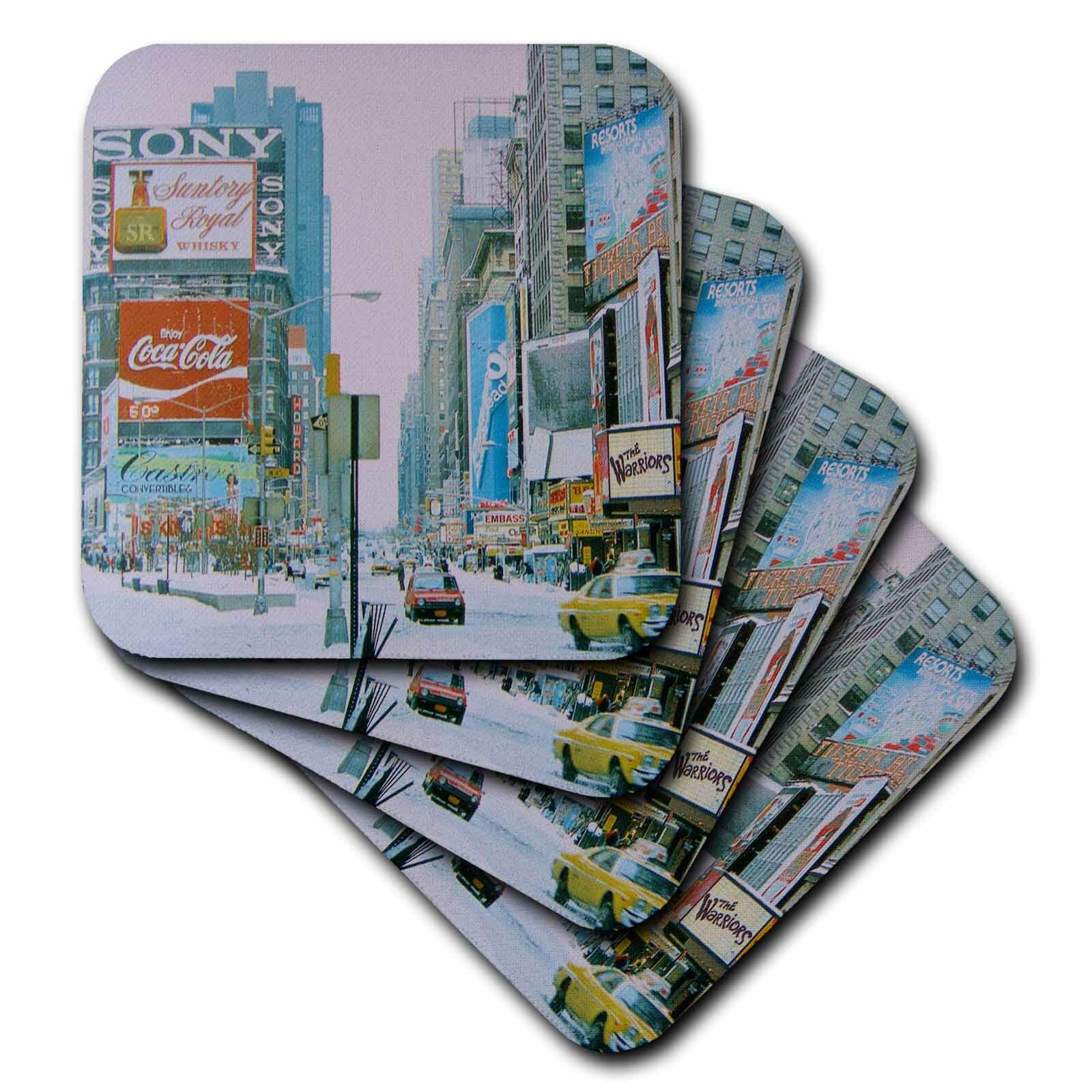 3dRose cst_16860_3 Vintage Manhatten-Ceramic Tile Coasters Set of 4 