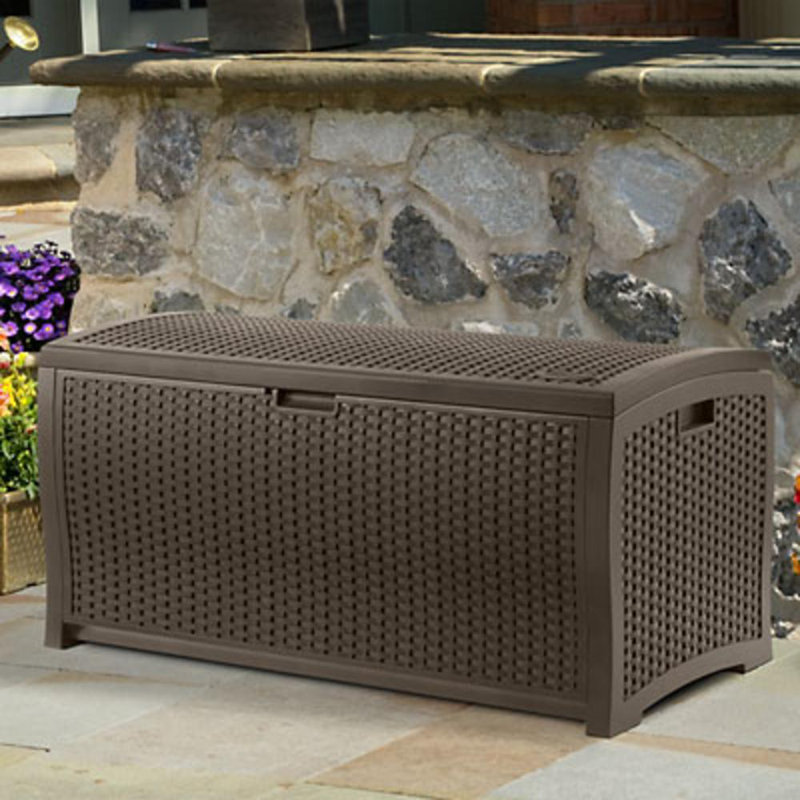 Suncast Java Wicker Outdoor 99 Gallon Resin Deck Box Reviews Wayfair