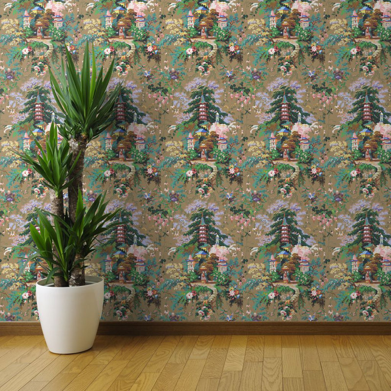 World Menagerie Vaasa Chinoiserie Removable Peel And Stick Wallpaper Roll Wayfair
