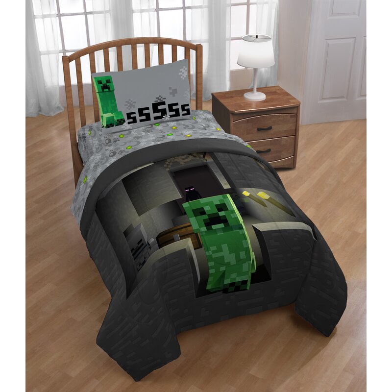 Minecraft Spawn Single Reversible Comforter Reviews Wayfair