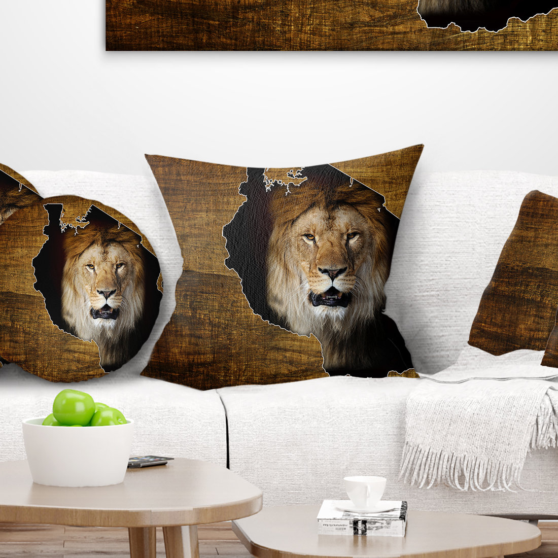 East Urban Home Abstract Tanzania Wildlife Map Design Throw Pillow Wayfair