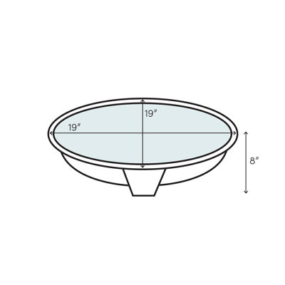 Modesto Ceramic Circular Drop-In Bathroom Sink INCOMPLETE 