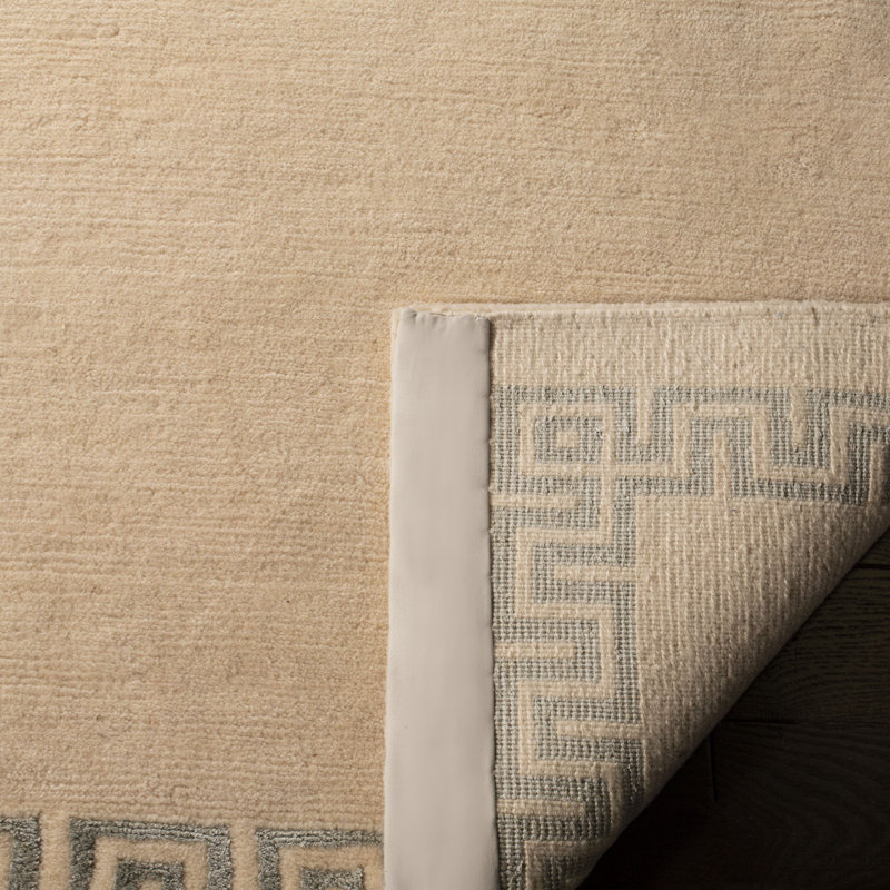 House Of Hampton Exmouth Hand Knotted Wool Silk Beige Area Rug Wayfair