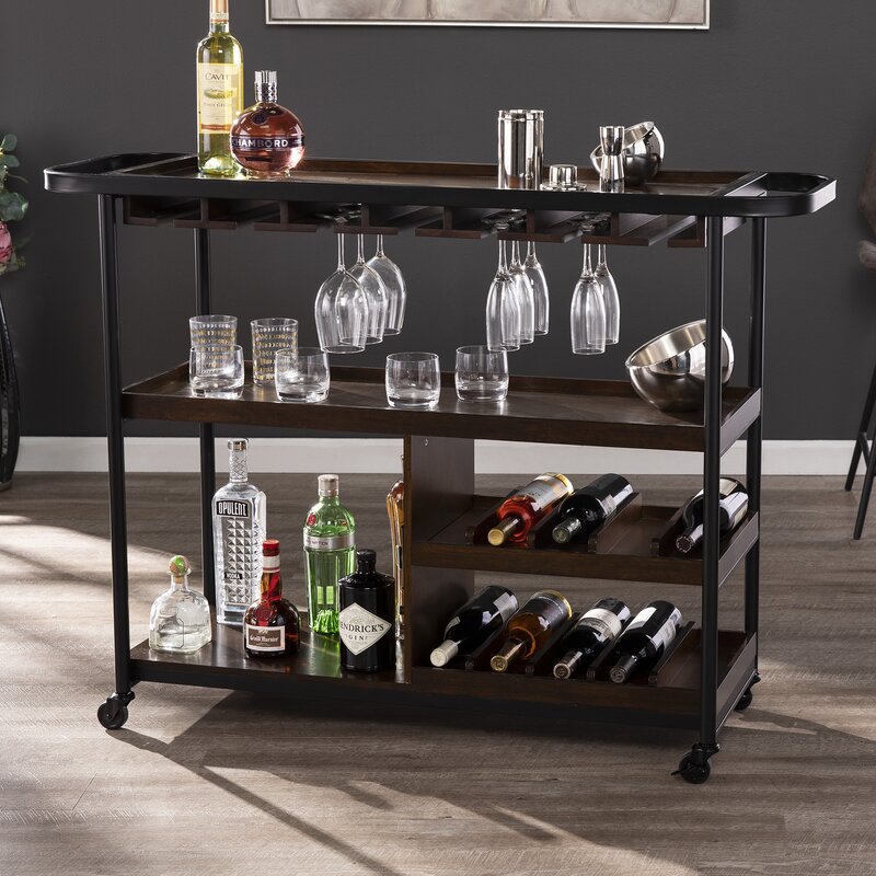 Union Rustic Tonsley Rolling Bar Cart & Reviews 