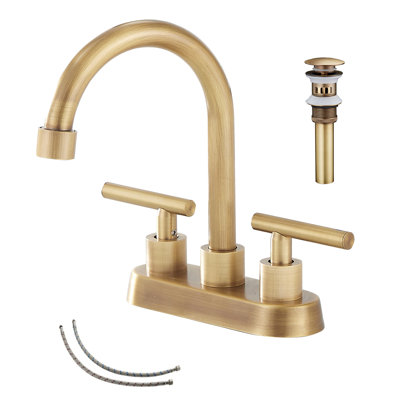 Centerset Bathroom Faucet with Drain Assemly