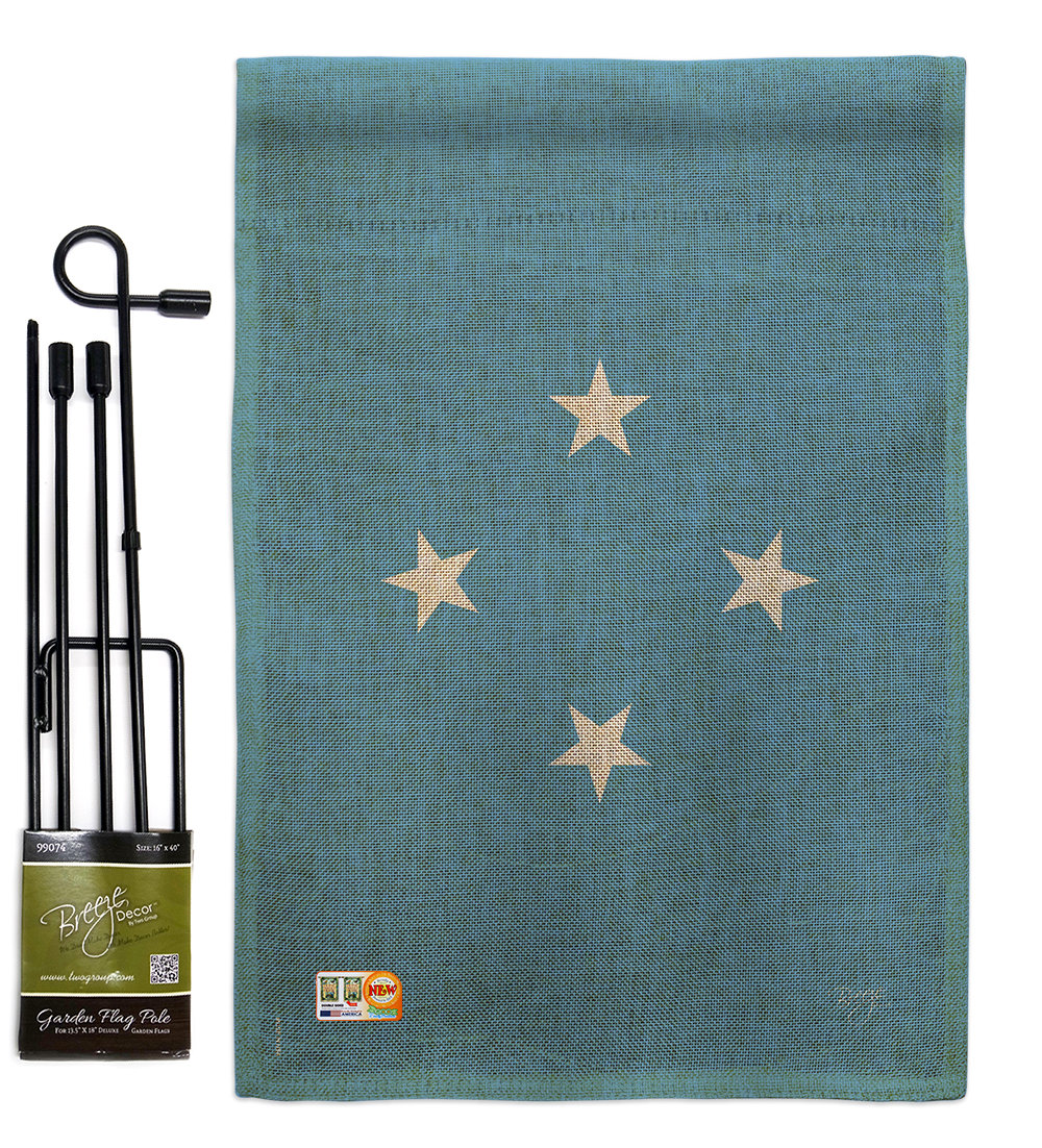 Breeze Decor Micronesia The World Nationality Impressions 2 Sided Burlap 19 X 13 In Flag Set Wayfair
