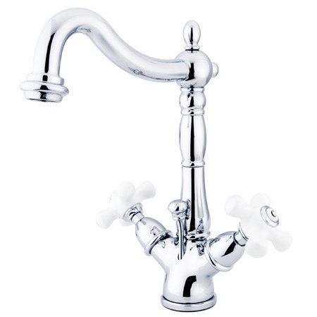Elements Of Design Heritage Single Hole Bathroom Faucet With Double Porcelain Cross Handles Reviews Wayfair