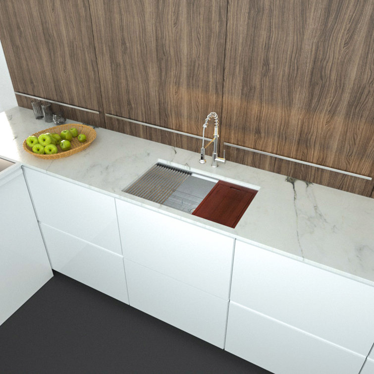JUNTOSO 26 Inch Stainless Steel Kitchen Sink Undermount Ledge ...