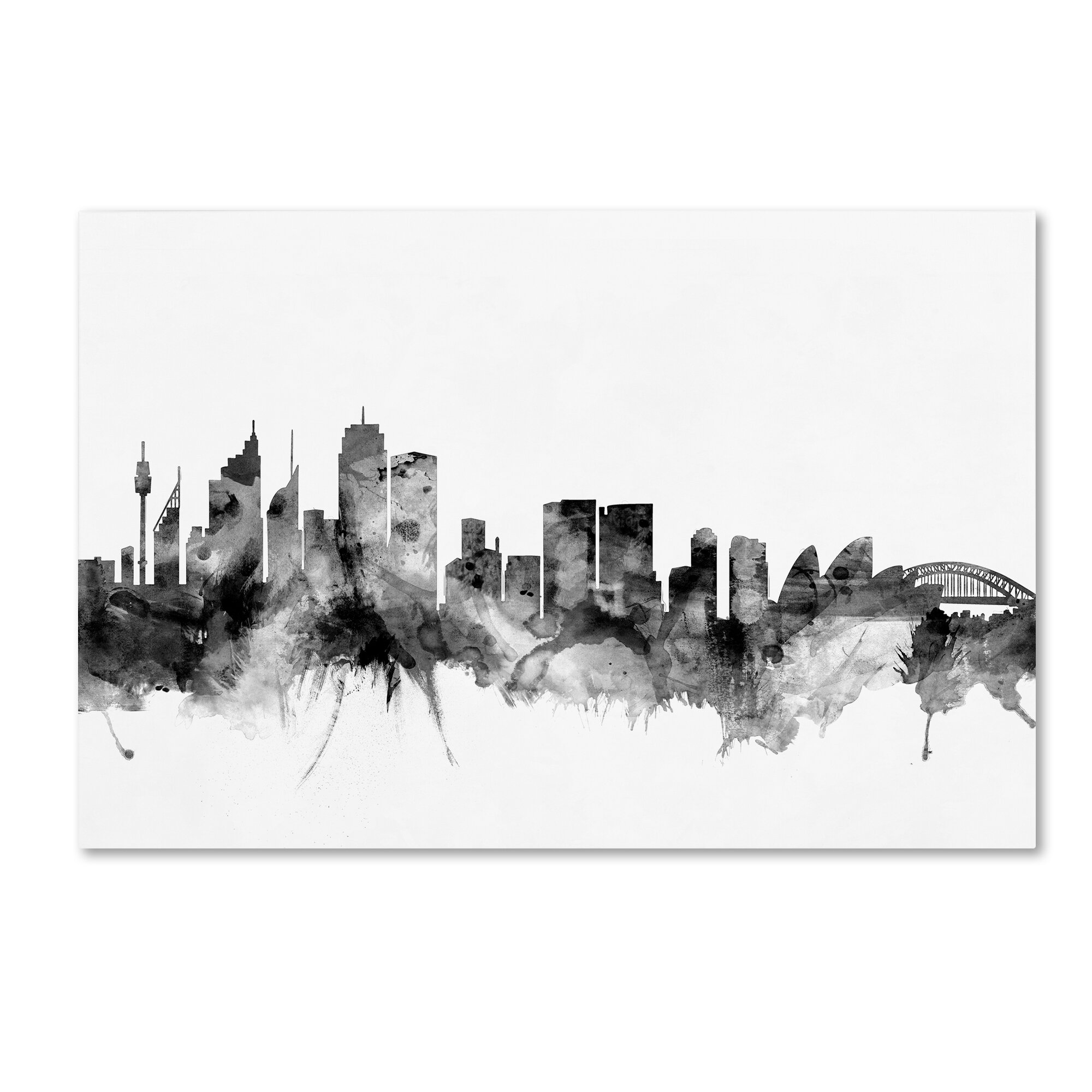 Trademark Art Sydney Australia Skyline B W Ii Graphic Art Print