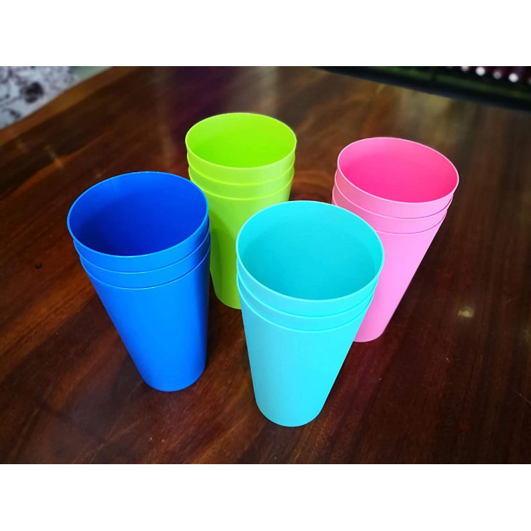 Mingshanancient Plastic Tumblers Reusable Dishwasher Safe Bpa Multi Color Large Drinking Cups Wayfair