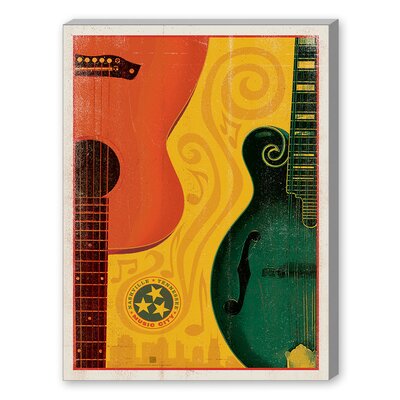 Son Guitar Mandolin Vintage Advertisement on Gallery Wrapped Canvas East Urban Home Size: 24