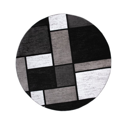 Astika Geometric Gray/White/Black Area Rug