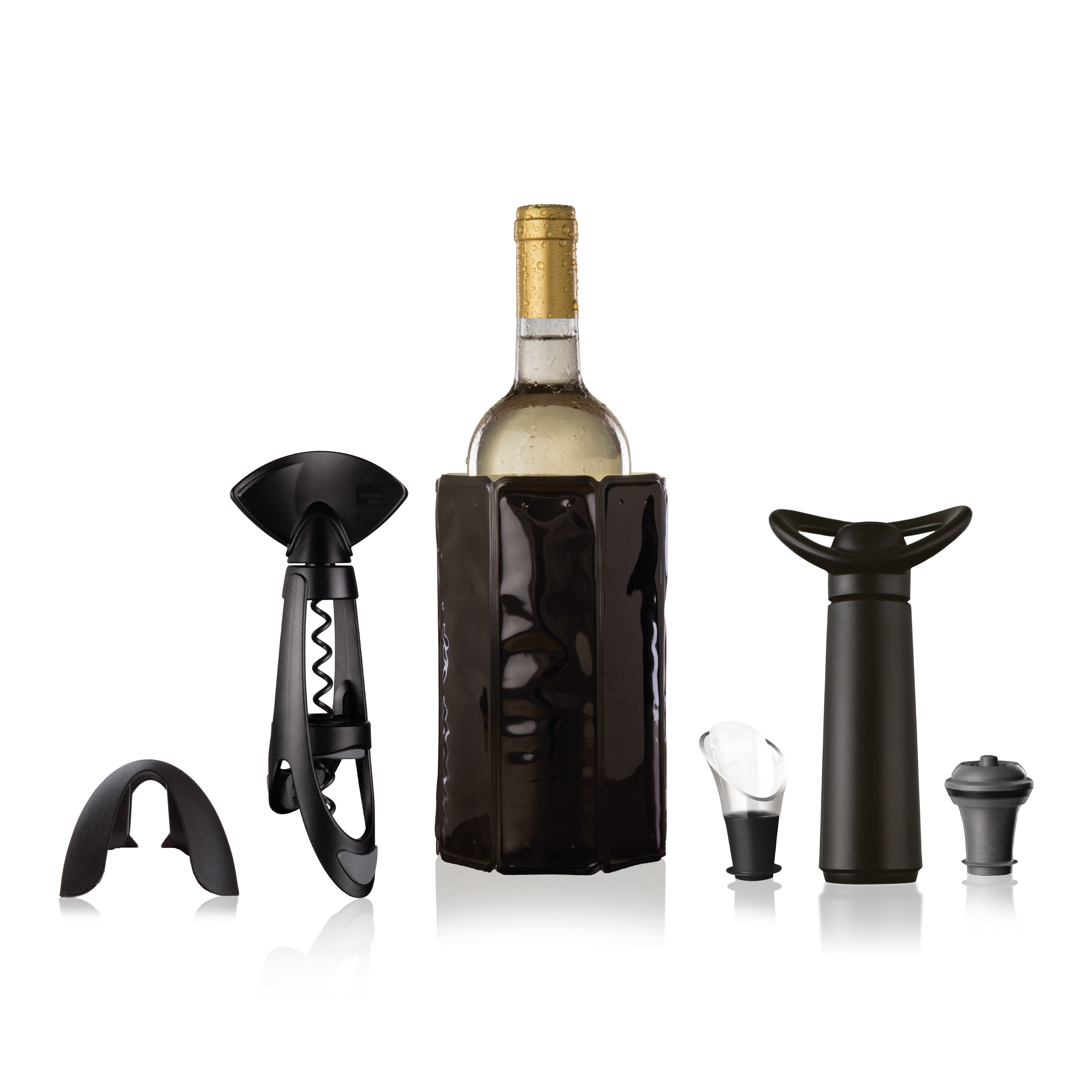Black in Box Vacu Vin Twister Corkscrew with Bottle Grip 