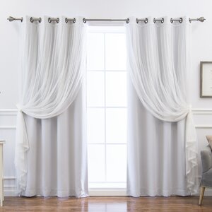 Sonja Mix and Match Solid Thermal Grommet 4 Piece Curtain Panels