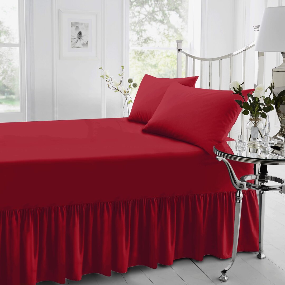 180 Thread Count Bed Valance red