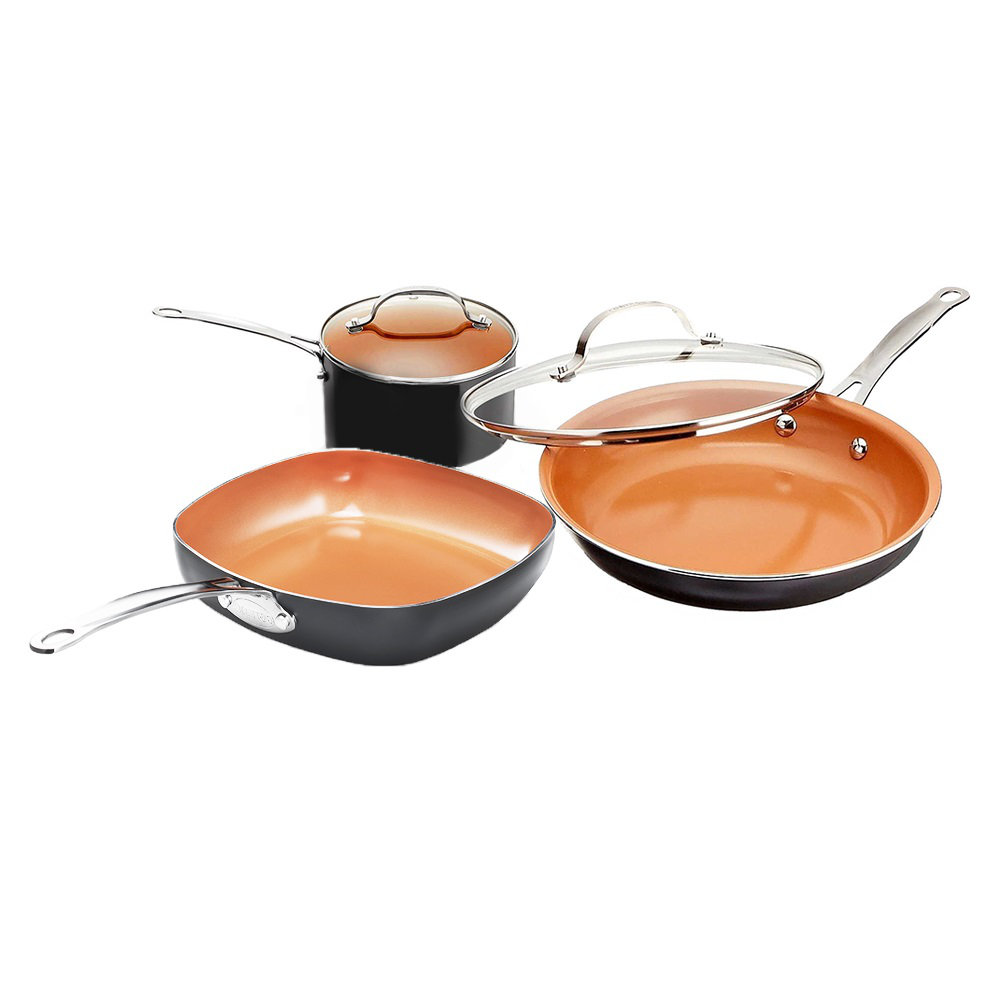 Sets Scoville Neverstick 5 Piece Frying Pan Copper Cookware Set Limited