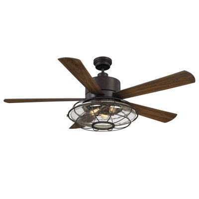 56 Roberts 5 Blade Ceiling Fan With Remote Control Light Kit