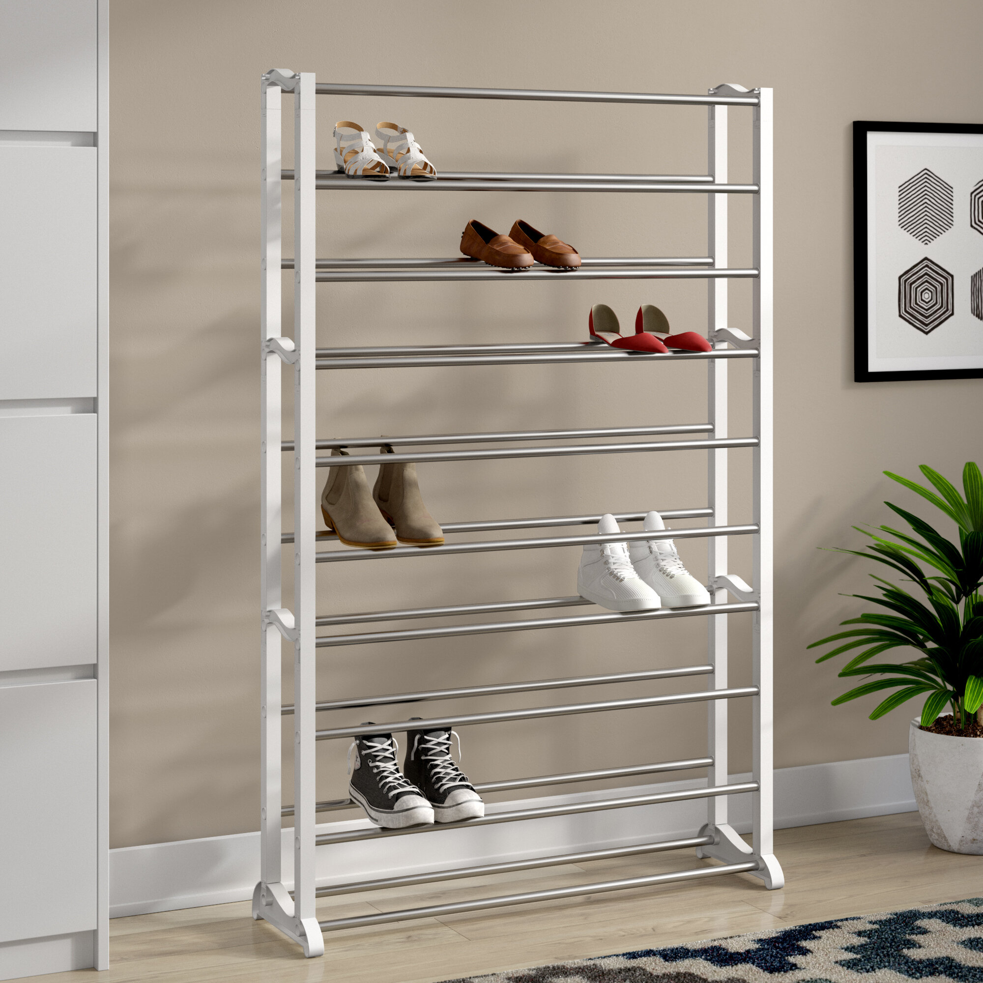 Rebrilliant Lynk 50 Pair Shoe Rack Reviews Wayfair