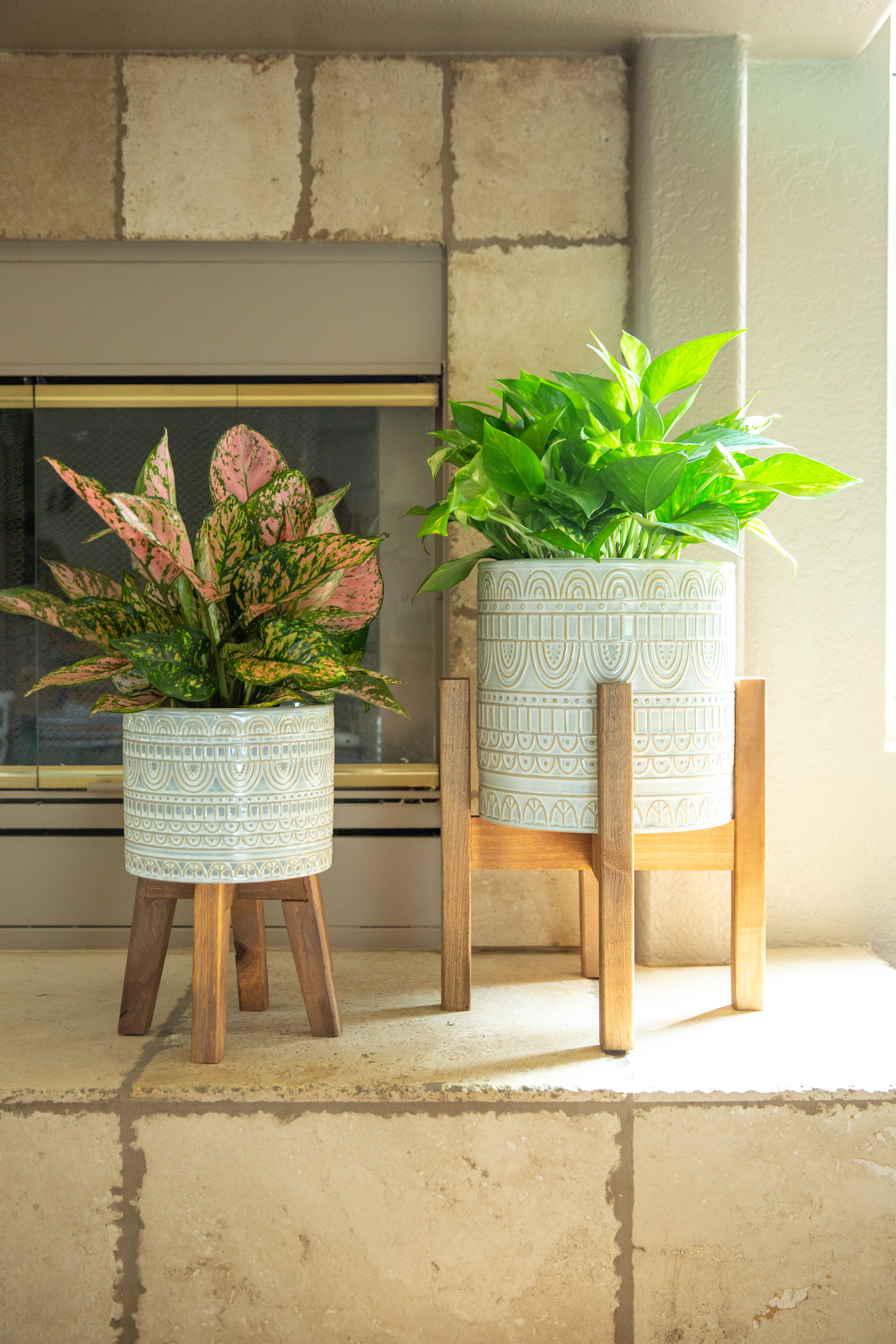 wayfair standing planter on George Oliver Lorie 2 Piece Ceramic Pot Planter Set Reviews Wayfair