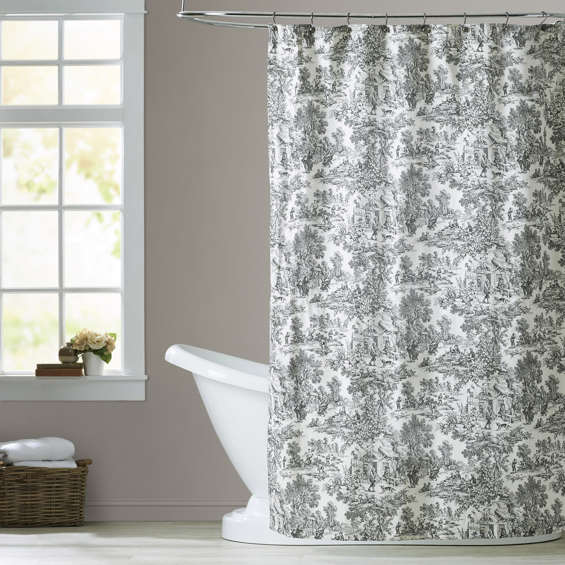 Darby Home Co Amelie Cotton Toile Single Shower Curtain Reviews Wayfair