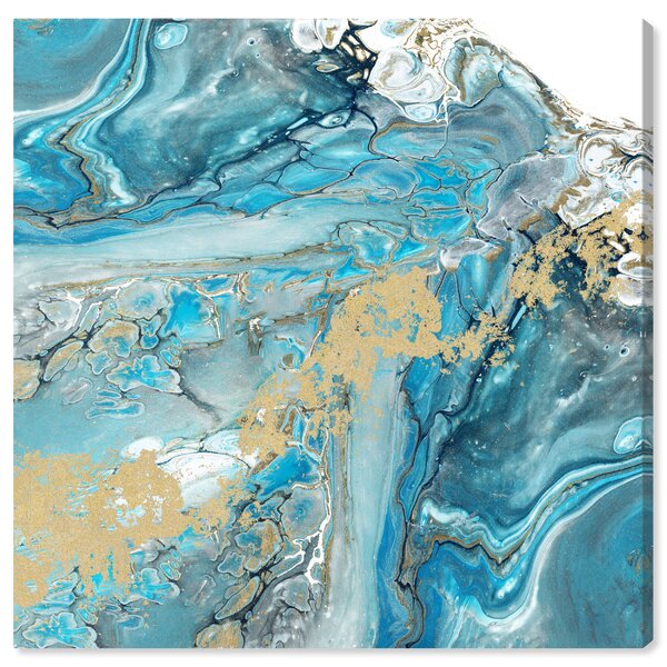 East Urban Home 'Relentless Abstract Turquoise' Painting on Wrapped ...