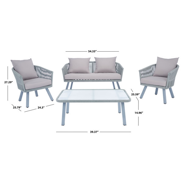 Highland Dunes Oropeza 4 Piece Sofa Seating Group With Cushions Reviews Wayfair