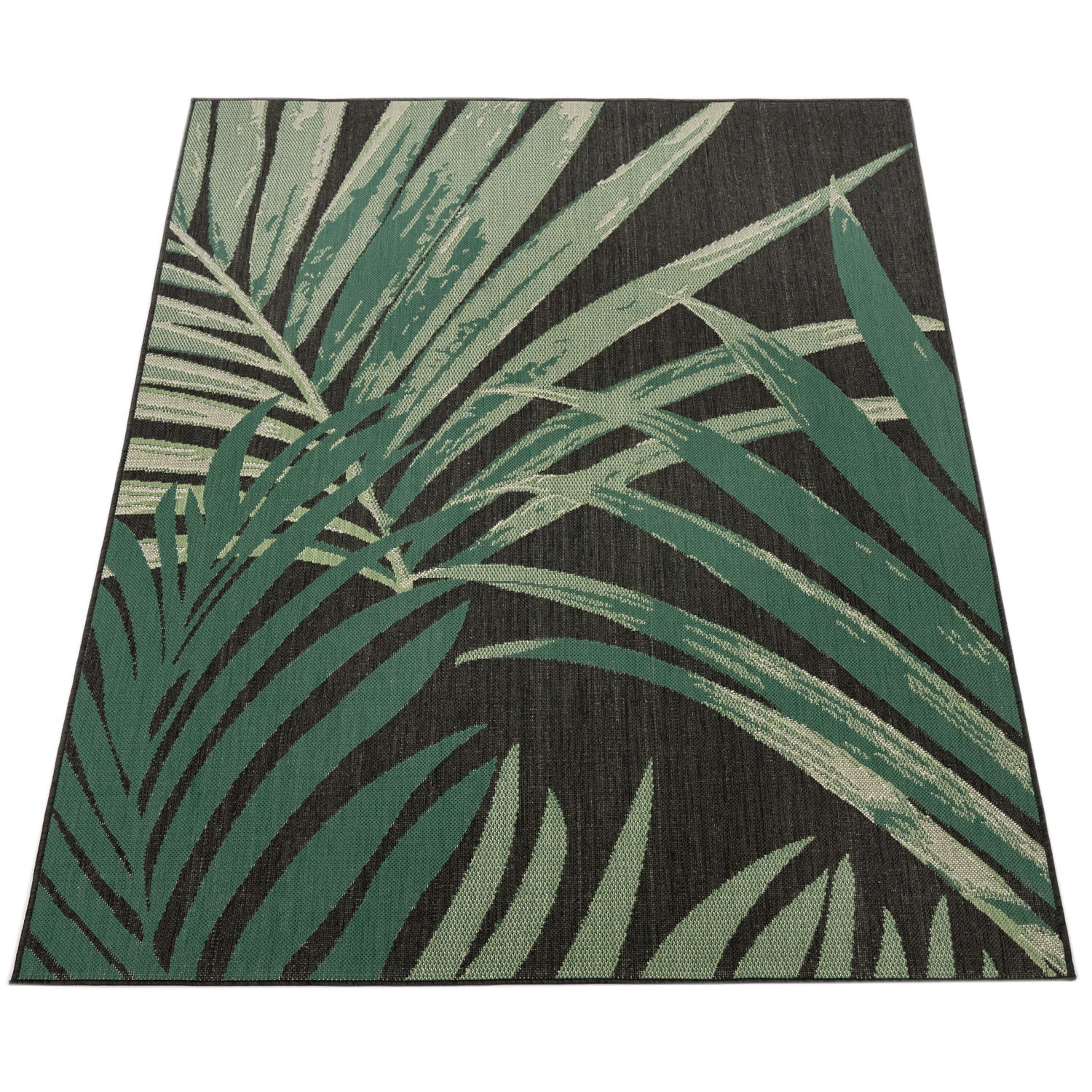 Bayou Breeze Witton Flatweave Black Indoor/Outdoor Rug | Wayfair