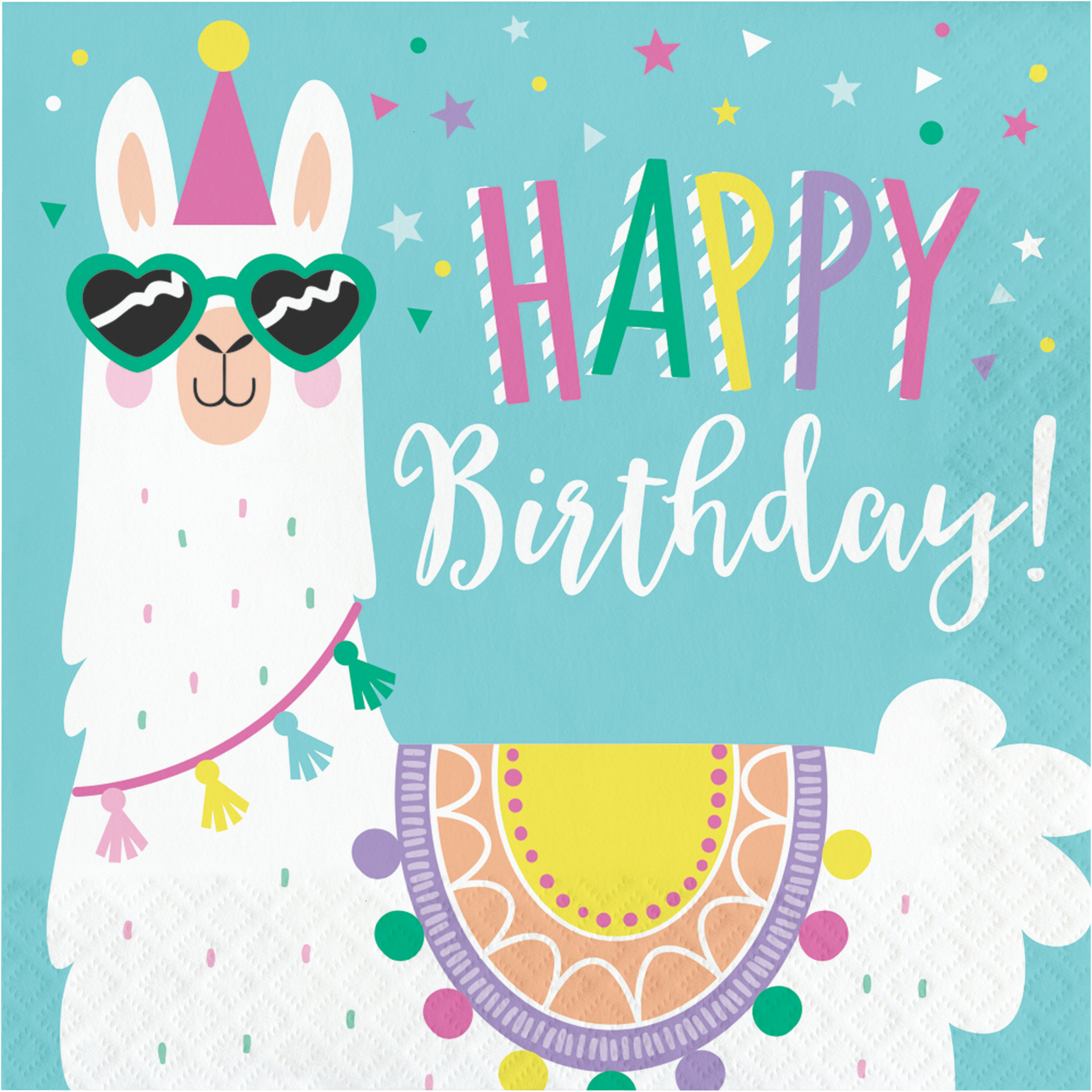 Creative Converting Llama Party Happy Birthday Basic Paper Disposable Napkin Wayfair