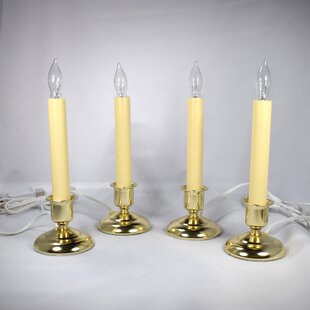 Brass Finish  Cape Cod LED Candle With Steady Lighting Amber Bulb 