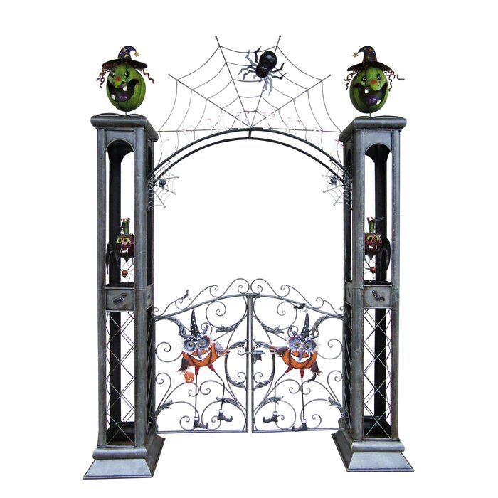 ZaerLtdInternational Iron Halloween Cemetery Gate with Arch | Wayfair