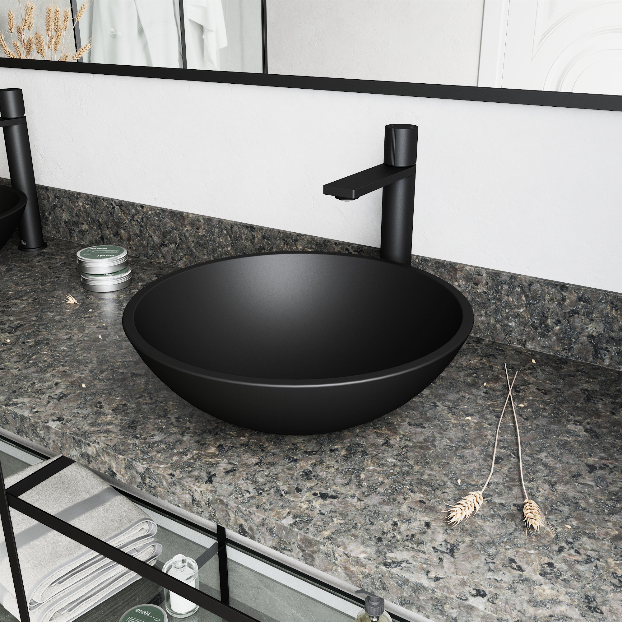 Vigo Cavalli Black Ceramic Circular Vessel Bathroom Sink With Faucet Reviews Wayfair